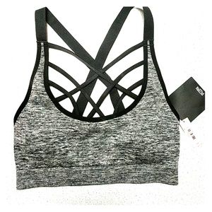 VS Pink Grey Strappy Sports Bra (NWT)
